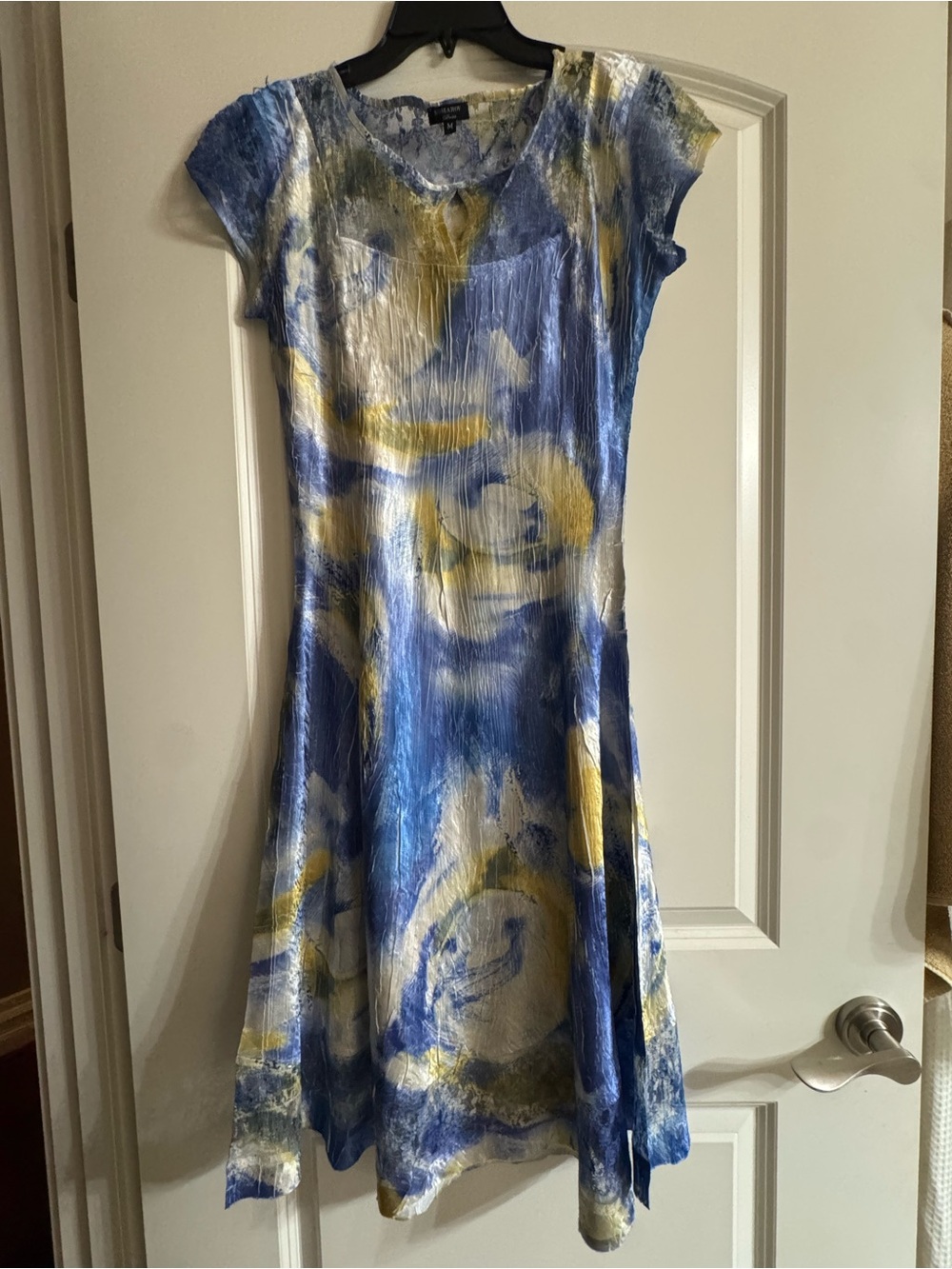 Komarov Blue and Yellow Lace Dress